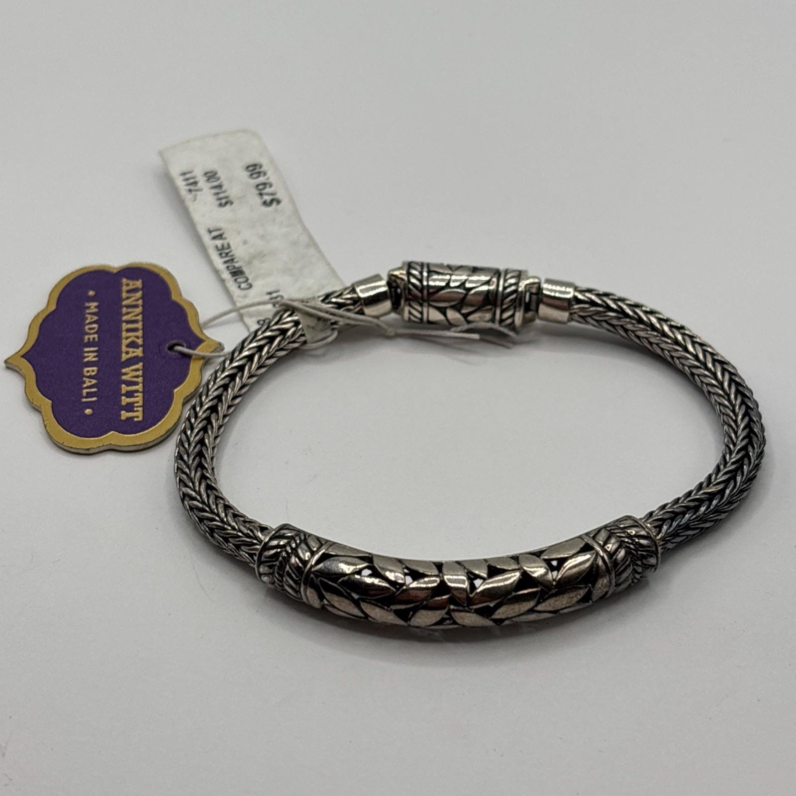Annika Witt Designer Bali Sterling Silver 925 Wheat Leaf  display picture 3