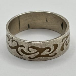 Vintage Sterling Silber 925 Einzigartige Tribal Bandring 13