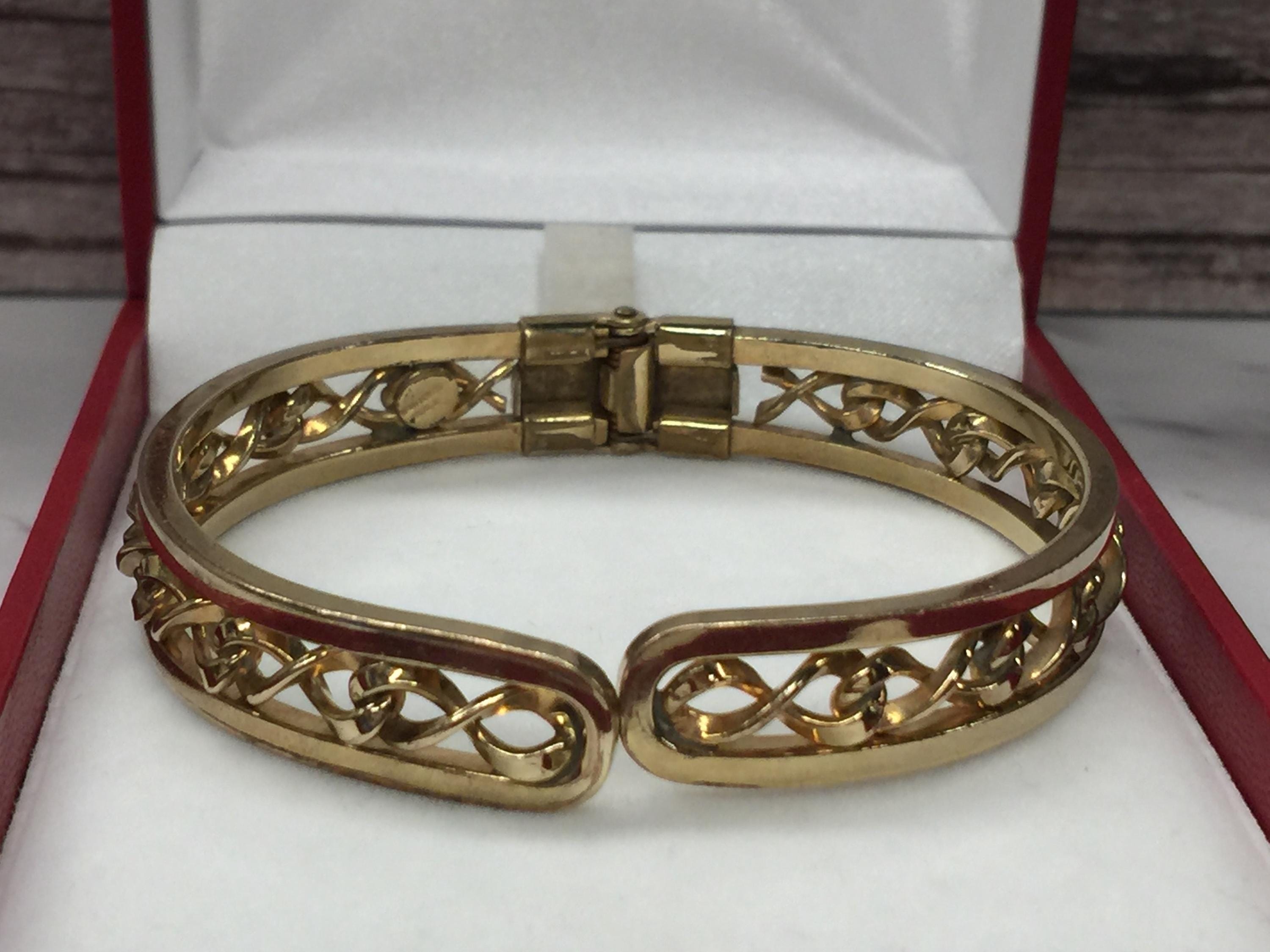 Vintage A&Z 12k Gold Filled Hinged Bangle - Etsy