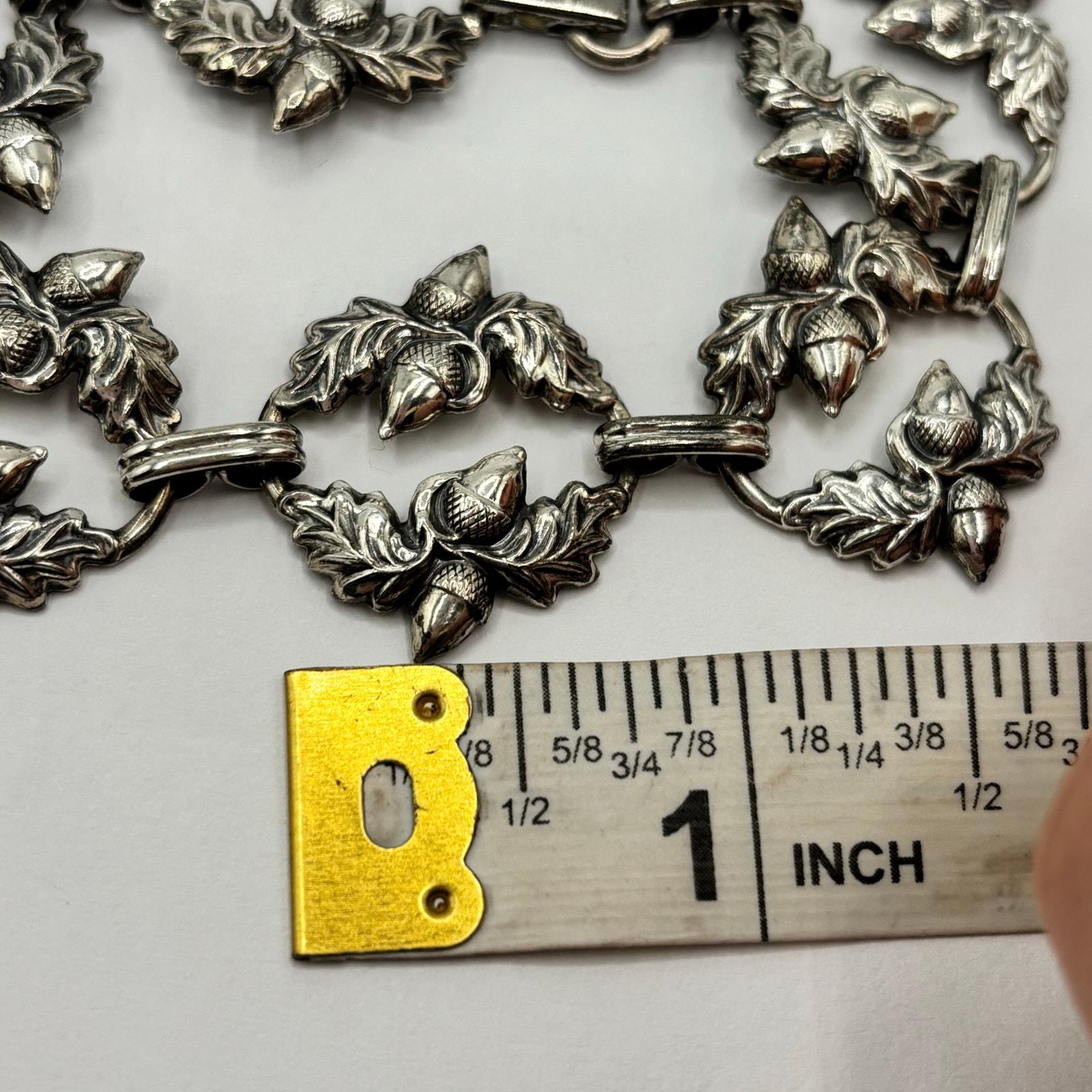 Vintage Danecraft Sterling Silver 925 Acorn & Oak Leaf Wreath Link