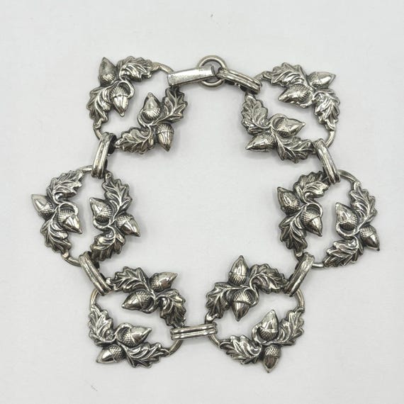 DANCE CRAFT・ヴィンテージブレスレット・ Silver925・純銀 Vintage Danecraft Sterling Silver 925 Acorn & Oak Leaf Wreath Link