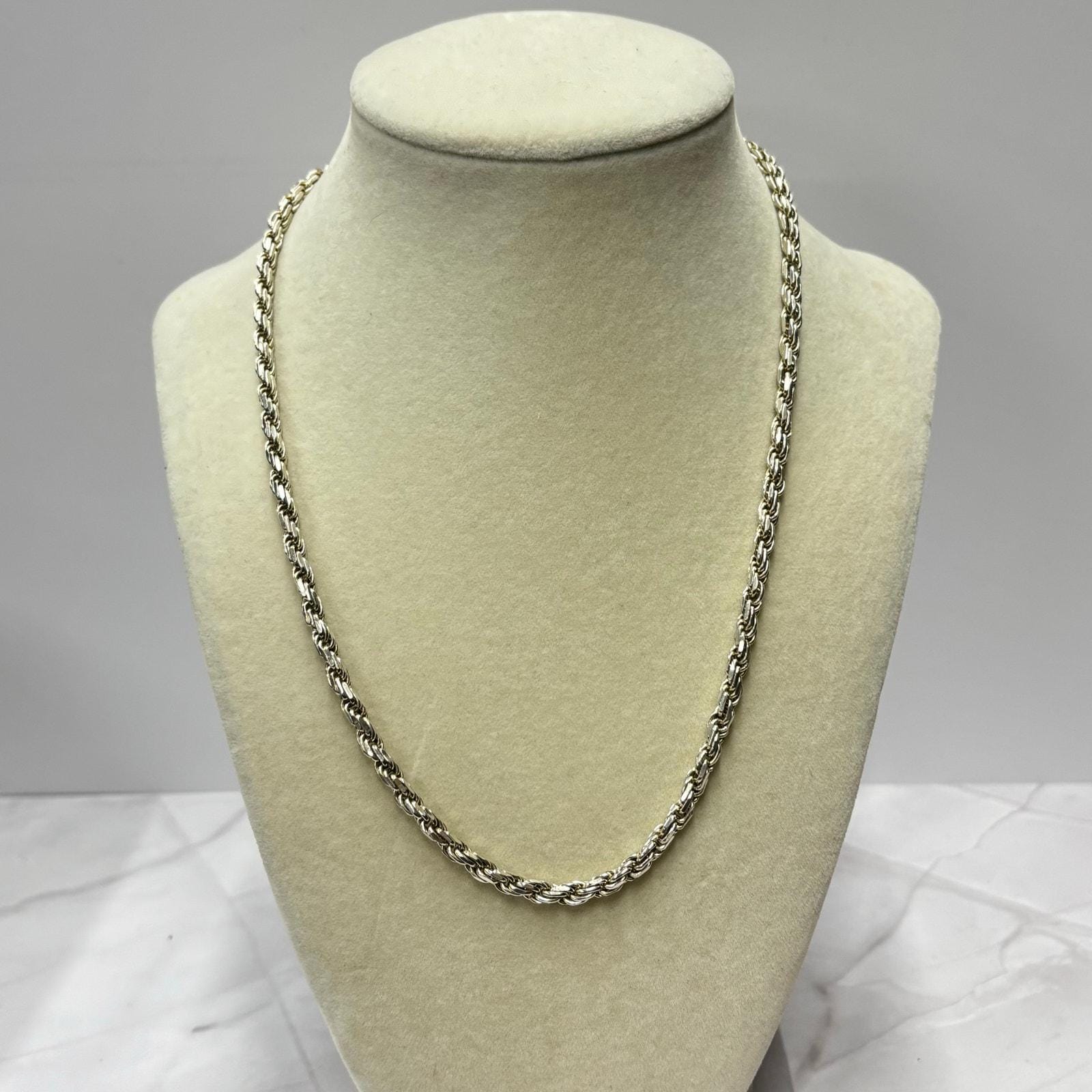 Vintage RL Italy Sterling Silver 925 Rope Chain 24” Necklace - Etsy
