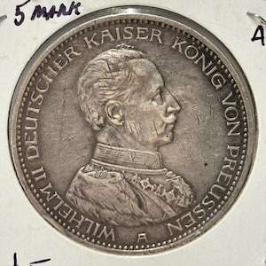 1913年-A ドイツ 5マルク銀貨 - Etsy 日本