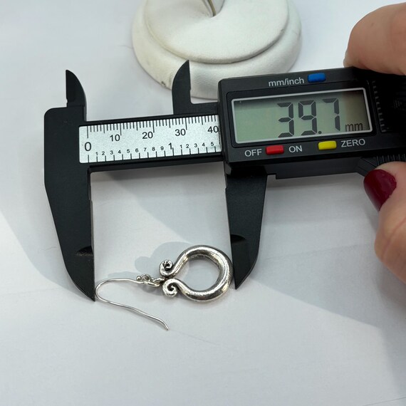 Vintage Sterling Silver 925 Scroll Dangle Hook Ea… - image 8