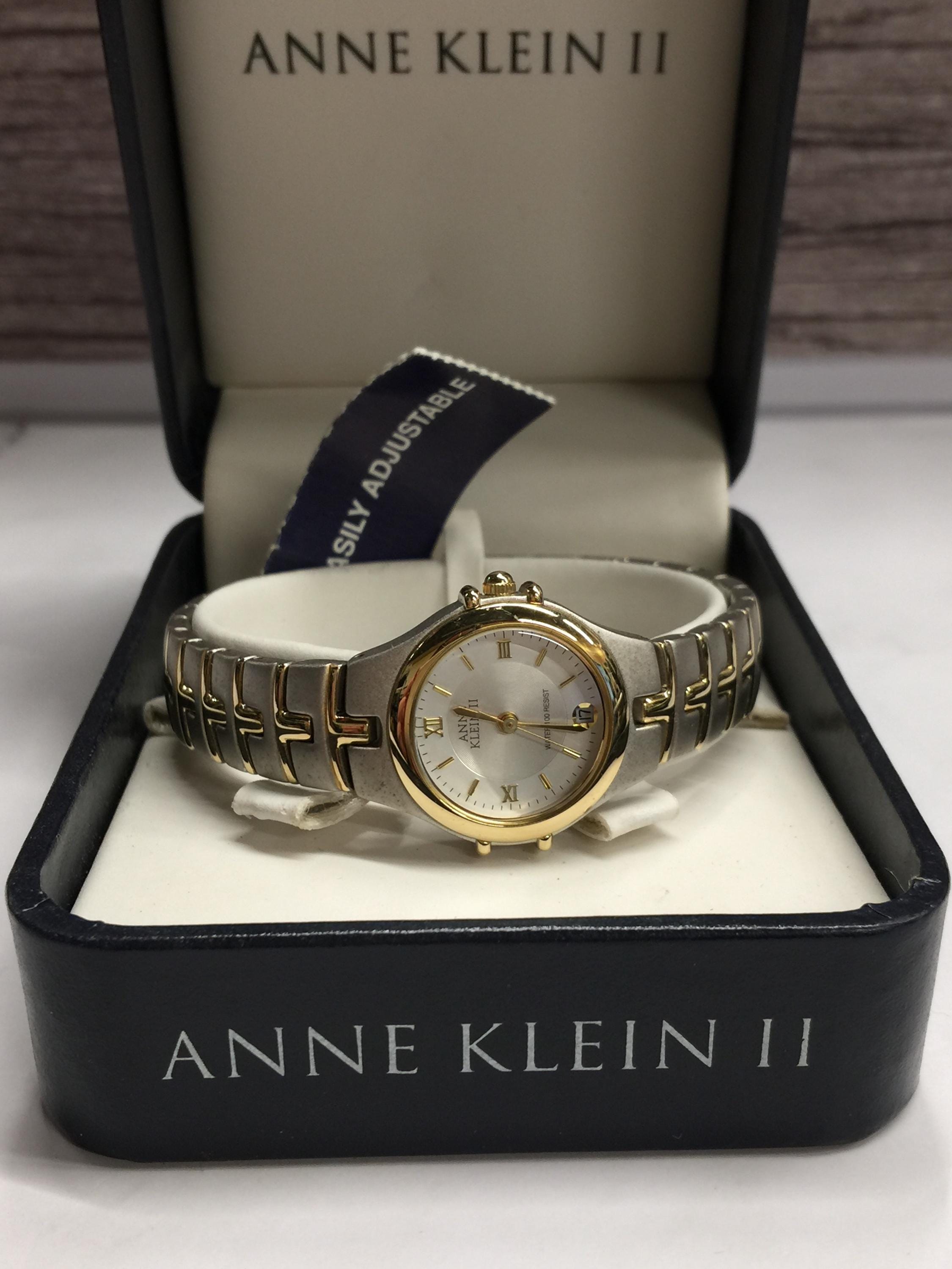 Anne Klein Bracelet Watch Two-Tone Silver Gold Roman Numeral Crystal Classic NWT Classic Oval Watch in Silver-Tone | Anne Klein main image 3