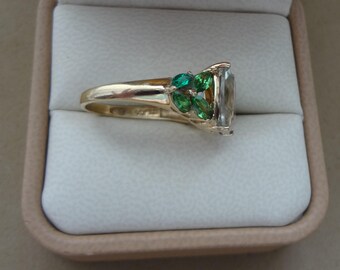 Chuck Clemency STS 10K Prasiolite Emerald-cut Ring With Chrome