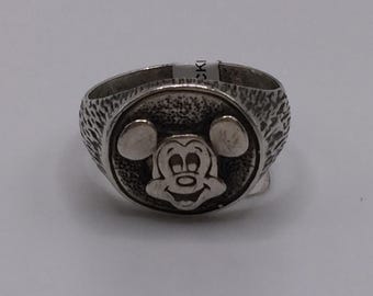 Anillo de Mickey Mouse en plata de ley de Walt Disney Productions, talla 10