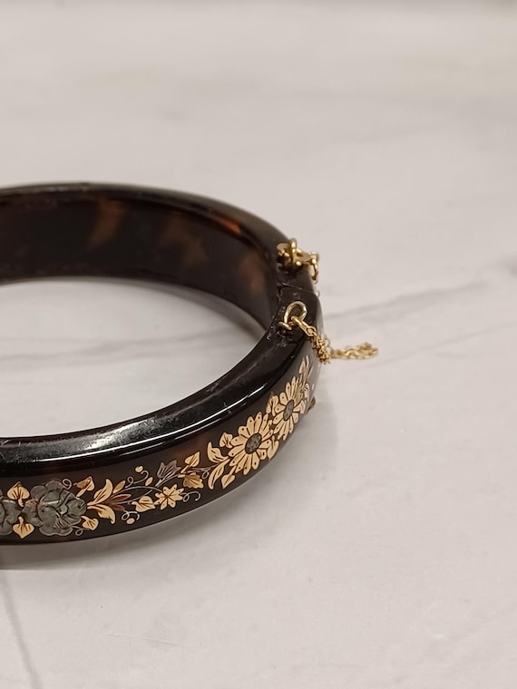 Antique Victorian Pique Bangle Bracelet View 3