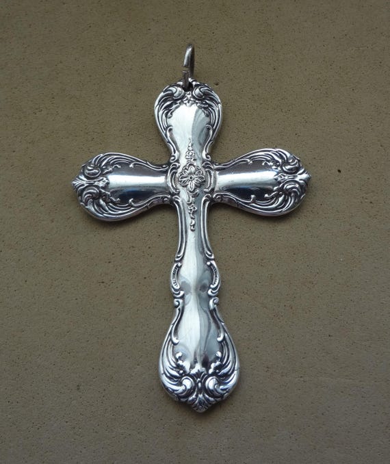 Vintage Towle Sterling Silver Religious Cross Pendant