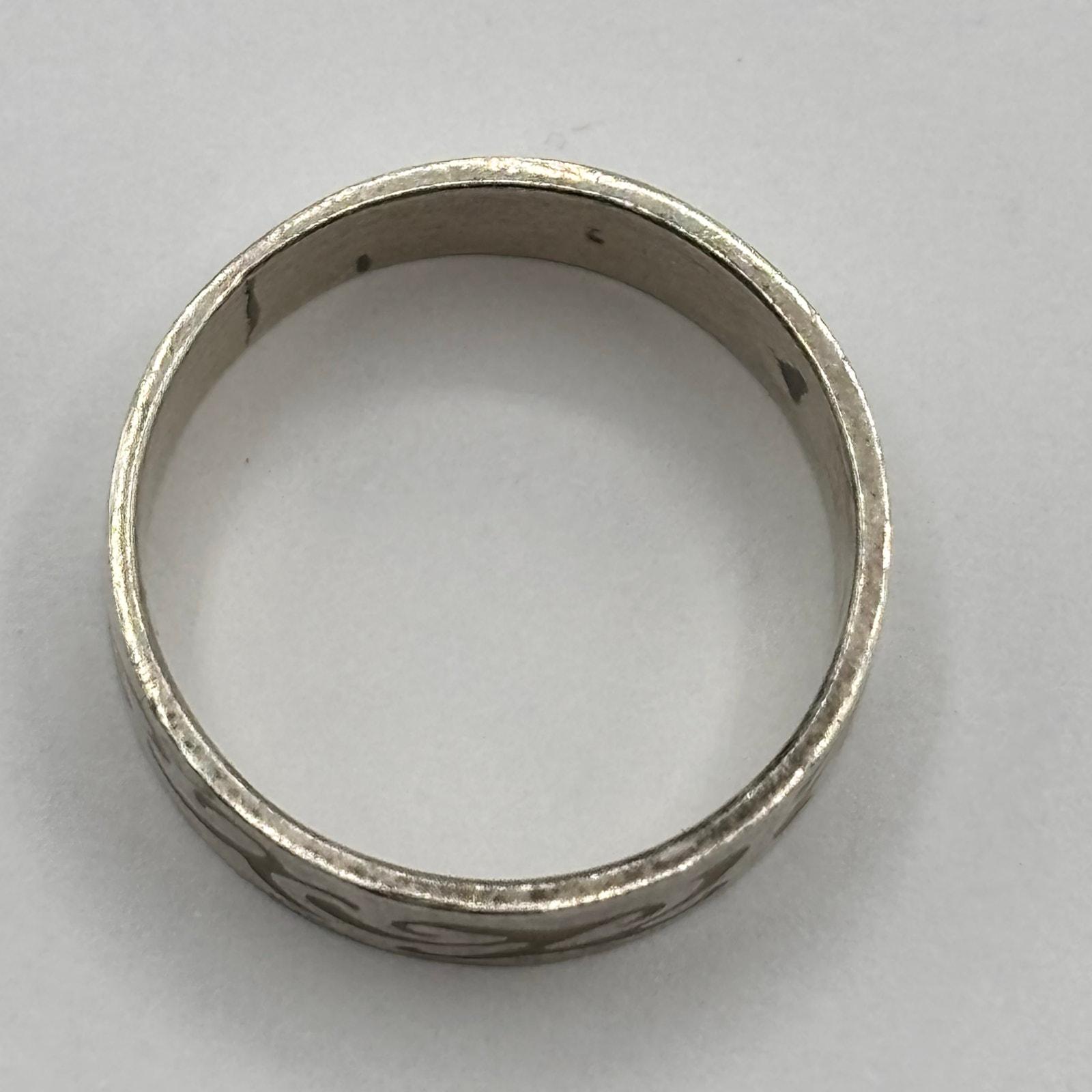 Vintage Sterling Silver 925 Unique Tribal Swirl Band Ring 13
