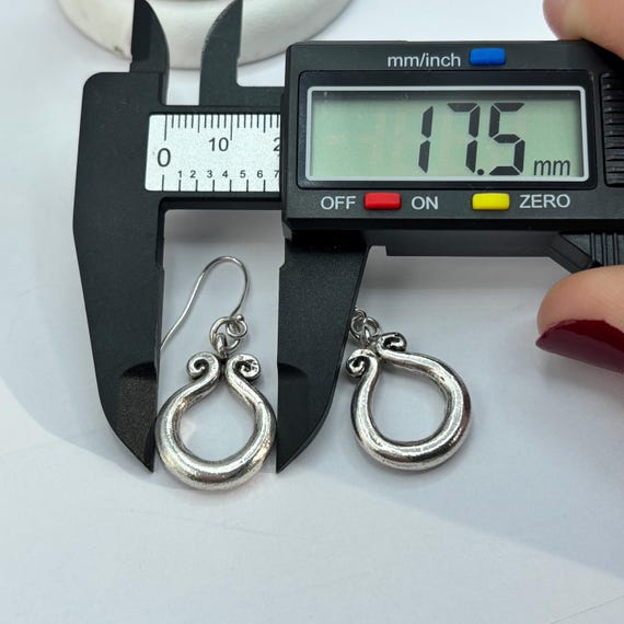 Vintage Sterling Silver 925 Scroll Dangle Hook Ea… - image 7