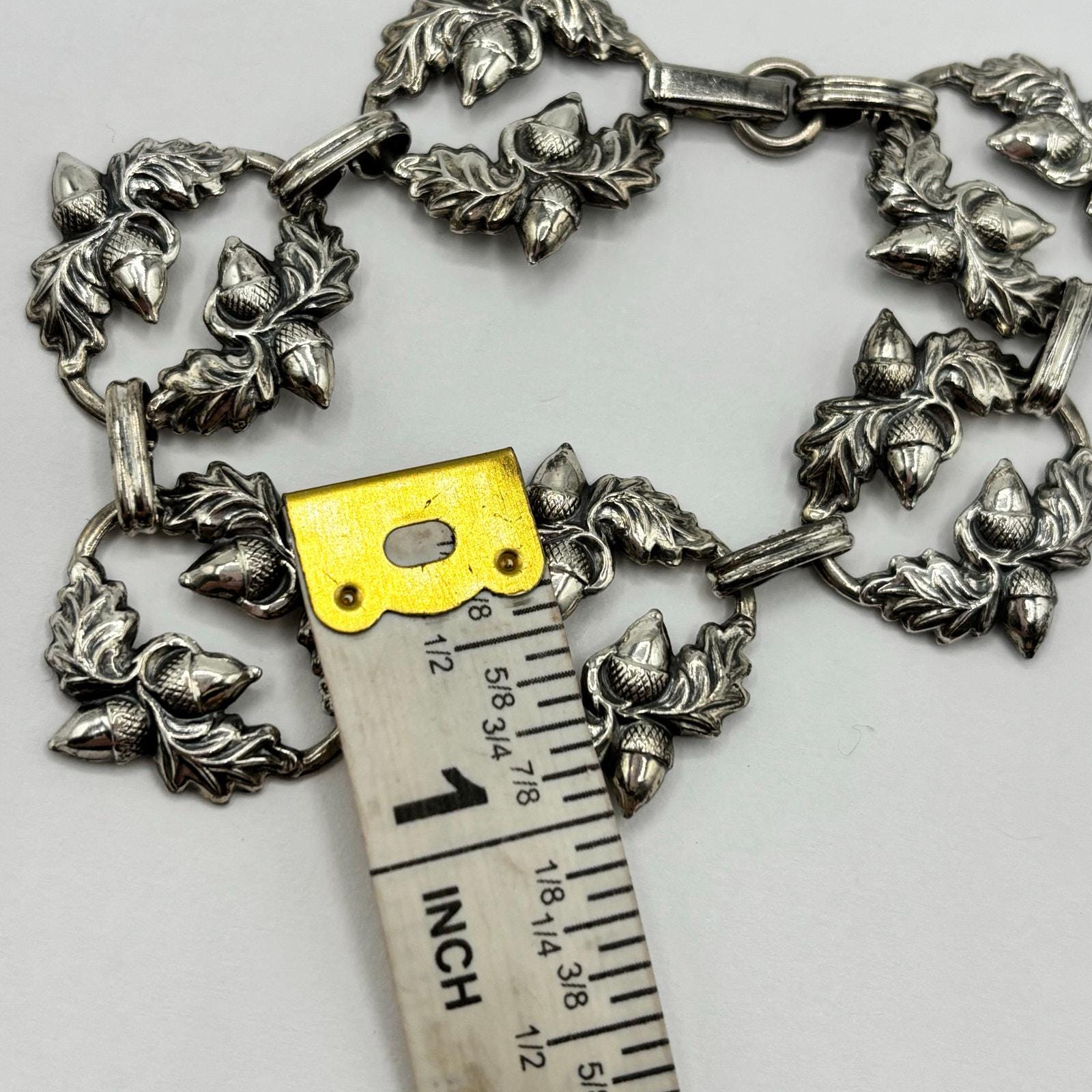 DANCE CRAFT・ヴィンテージブレスレット・ Silver925・純銀 Vintage Danecraft Sterling Silver 925 Acorn & Oak Leaf Wreath Link