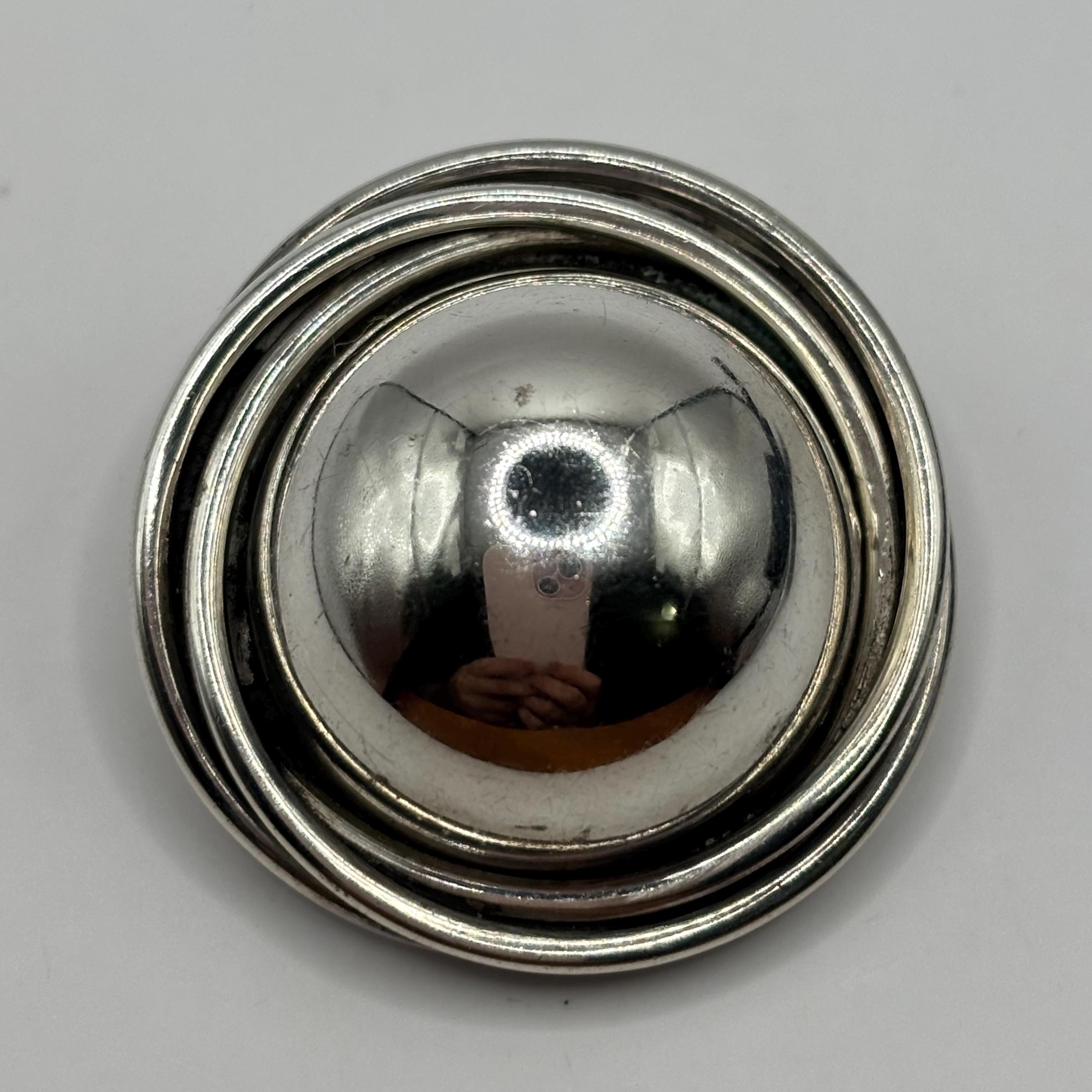 Vintage Taxco Mexico Sterling Silver 925 Modernist Half Sphere
