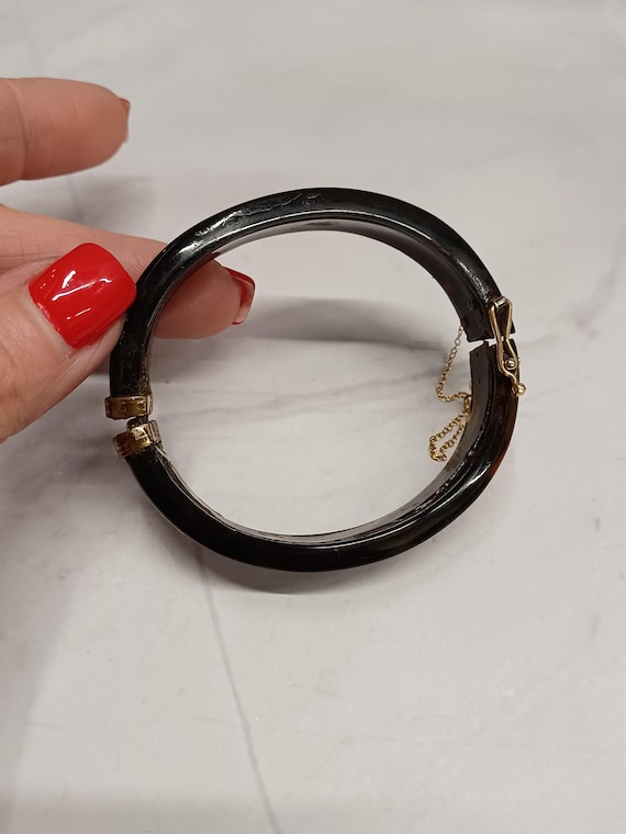 Antique Victorian Pique Bangle Bracelet View 6