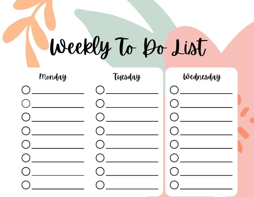 Modèle d'agenda de la semaine à imprimer pour une liste de tâches ...