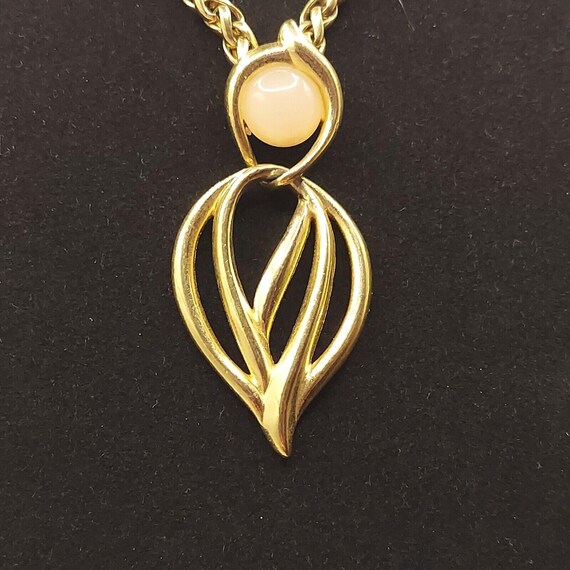 Collier Chaîne Serpent Vintage Trifari - Cabochon Rose, Bijou Fantaisie Rétro, Occasion