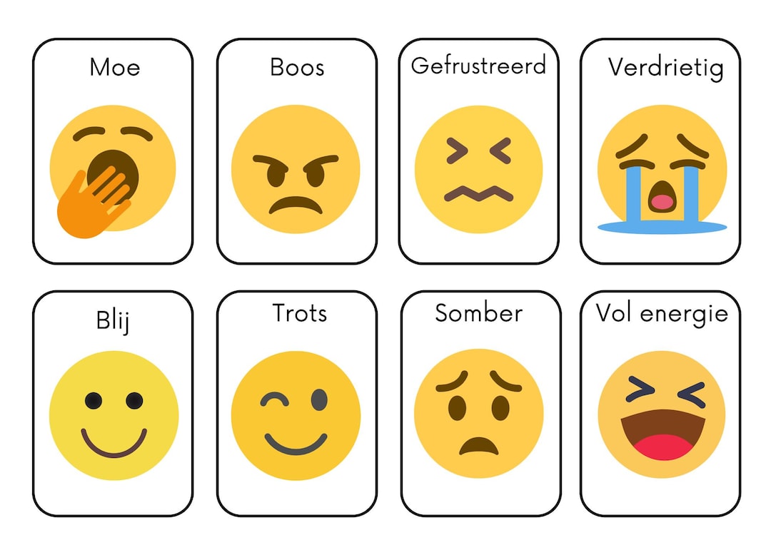 Emotion Cards Classroom – Conversation Starters for Kids – SEL Poster Dutch  - Etsy Israel, image size:1080x764