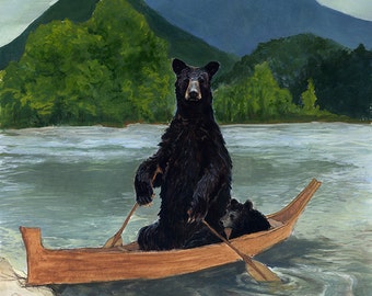 Bears and Boat Print — Abacus Corvus