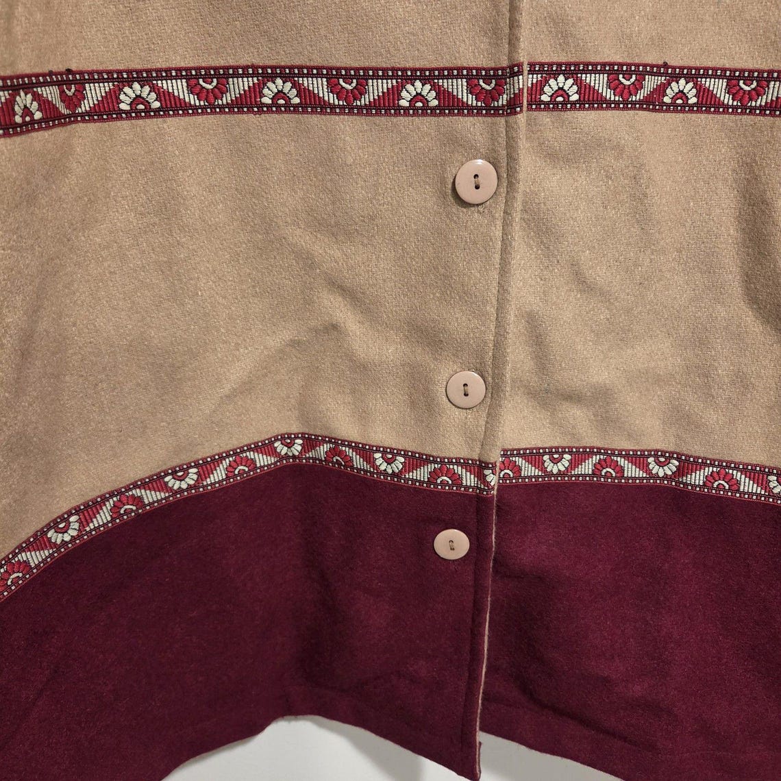 Vintage 80s 90s Wool Blend Jacket Coat XXL Womens Western Southwest Collared, Foto 3 von 5