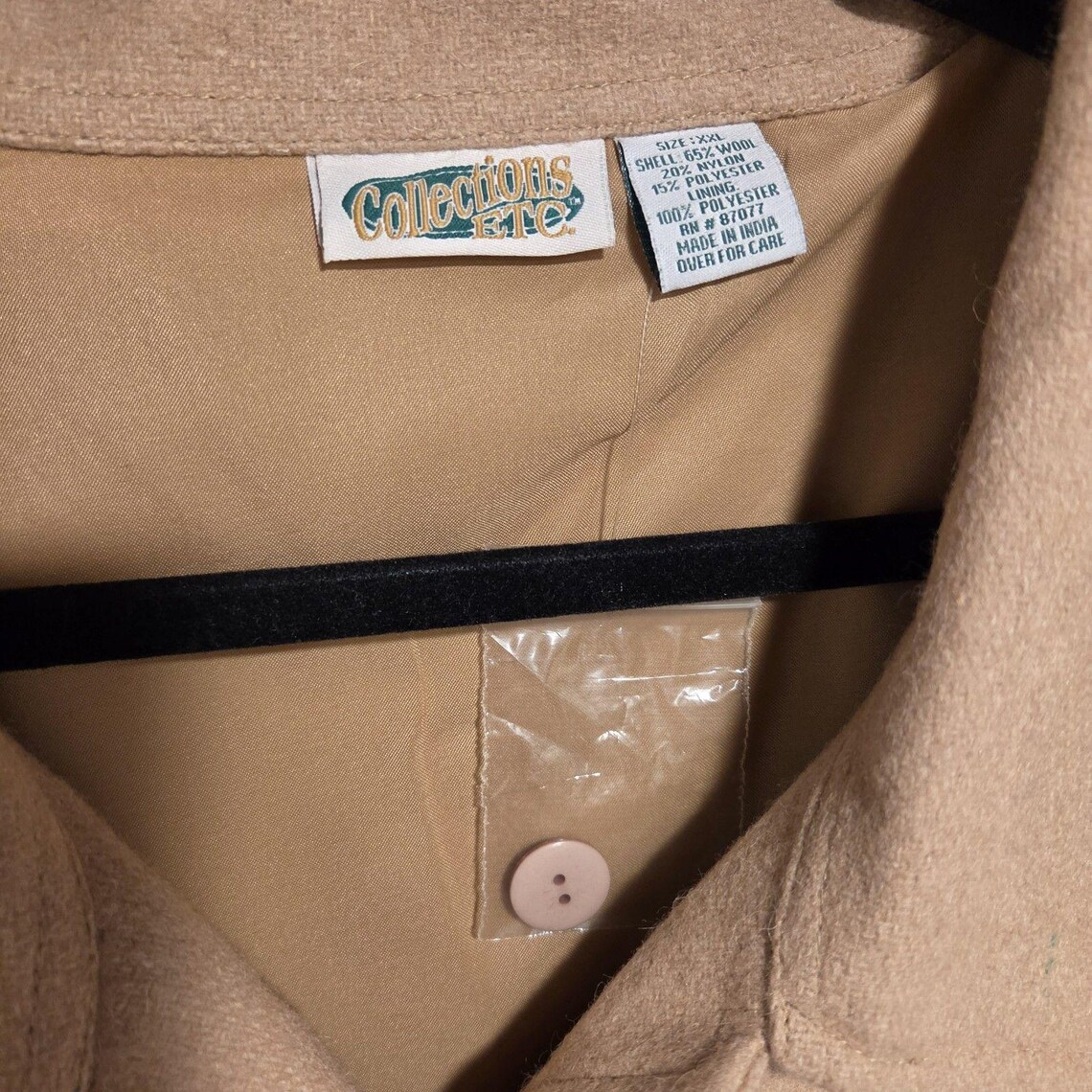 Vintage 80s 90s Wool Blend Jacket Coat XXL Womens Western Southwest Collared, Foto 4 von 5