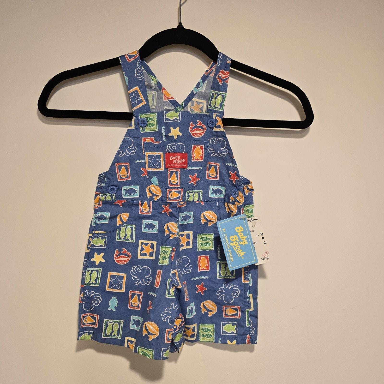 ビンテージ Oshkosh Baby B'gosh クマ柄デニムオーバーオール ビンテージ Oshkosh Baby B'gosh クマ柄デニムオーバーオール
