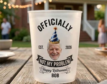 Ruhestand Cup Party für Mitarbeiter, Familie, Freunde, personalisierte Foto Frosted Cups, Ruhestand Party Favor Cup, Ruhestand, bF20QdLb