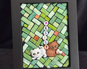Resistance Kittens; a unique contemporary mini mosaic