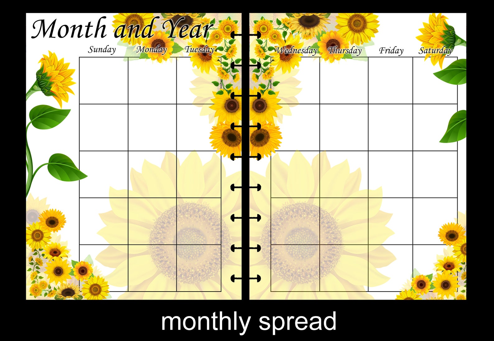 Happy Planner Sunflower Cover Etsy