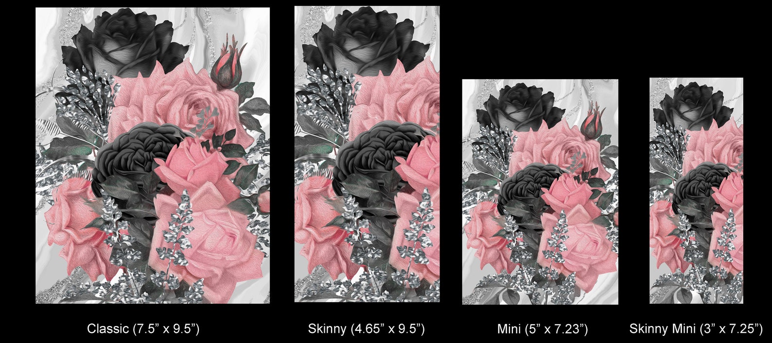 Black and Pink Roses Cover Etsy