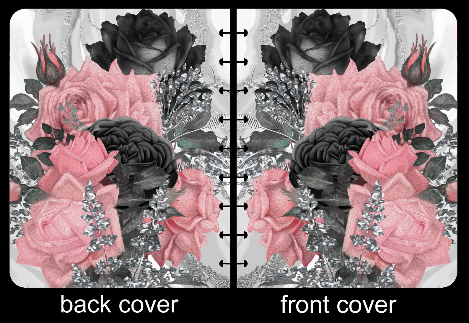 Black and Pink Roses Cover Etsy