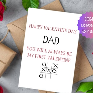 Biglietto di San Valentino per papà, biglietto di auguri di San Valentino per lui, biglietto di San Valentino per neo papà, marito, primo biglietto di San Valentino, stampabile