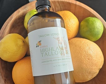 Citrus Tallow Lotion – 16 oz | Deeply Nourishing, All-Natural Moisturizer