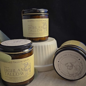 Vanille-opgeklopte talgbalsem: grasgevoerd rundvlees, biologische avocado-olie