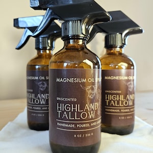 Magnesium Oil Spray with Organic Caster Oil Cold Pressed, Unscented Muscle Cramps Relief, Relaxation, Restless Leg, Better Sleep, Self-Care