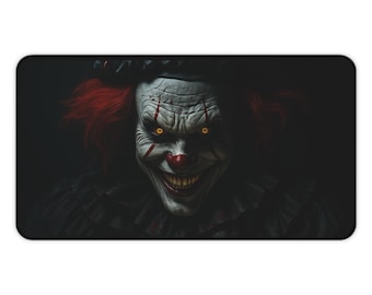 Killer Clown Desk Mat, Scary Evil Smile, Spooky Horror Decor, Terrifying Halloween Accessory, Creepy Office Supplies