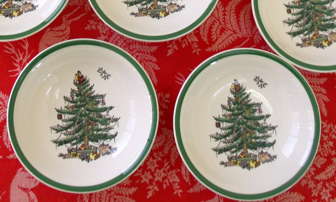 Holiday Vintage 2 Spode Christmas Tree Cereal Bowls PAIR Etsy
