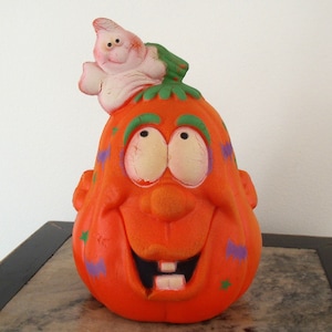 Vintage Halloween Foam Pumpkin Jack O Lantern Dandee 1989 ANTHROPOMORPHIC