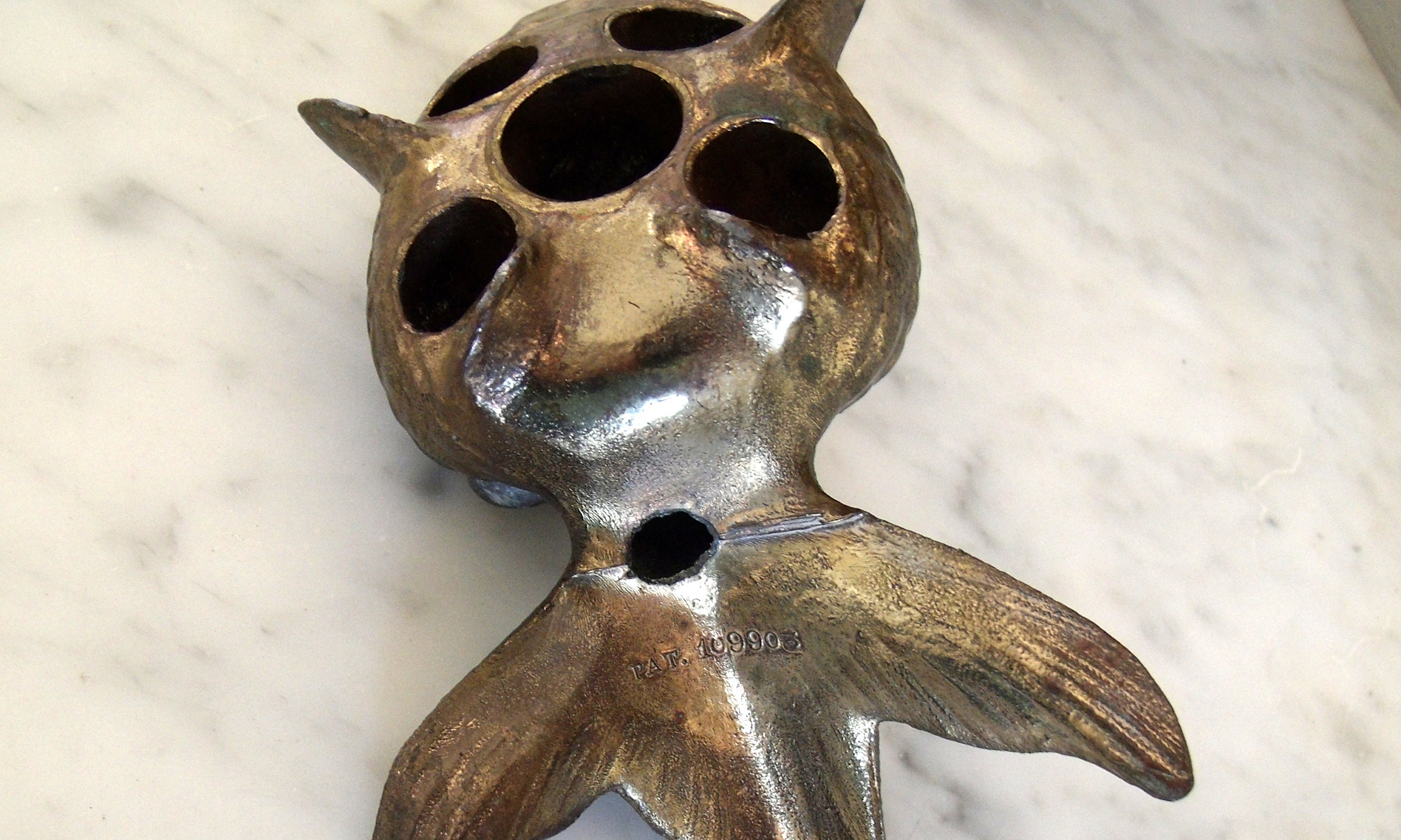 Vintage Signed Koi Fish Japan Ikebana Flower Frog Bronze Brass - Etsy