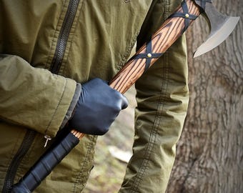 Handmade Viking Axe, Custom Wood Handle Axe, Unique Throwing Axe, Hand Forged Axe, Axe, Outdoor  Camping Gear, Gift for Him