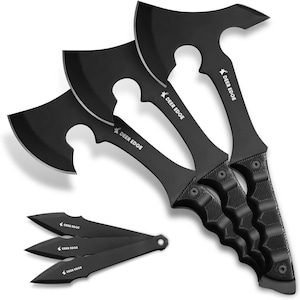 Professional Throwing Knives Set & Axe Set | Full Tomahawks Set | Throwing Hatchet with Nylon Sheath for Competition and Recreation
