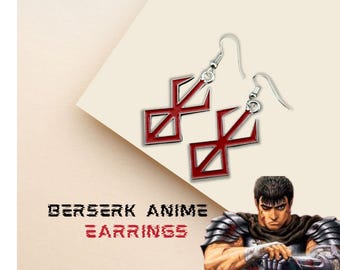 Berserk Guts Earrings, Brand of Sacrifice Cosplay, Anime Jewelry