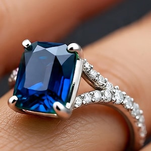 Blue Sapphire Ring: 925 Sterling Silver Gemstone - September Birthstone