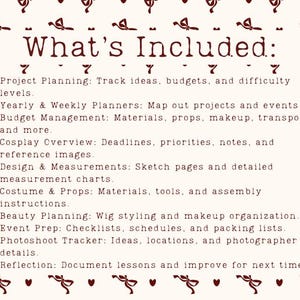 Ultimate Cosplay Planner Printable PDF, Costume Project Cute Organiser ...