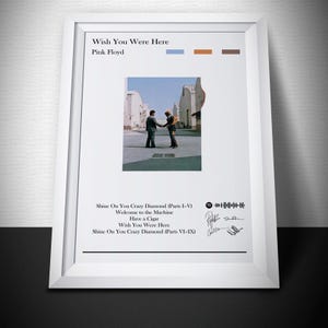 Póster de Pink Floyd / Póster del álbum Wish You Were Here / Póster de música / Póster de portada de álbum / Decoración de pared / Regalo musical