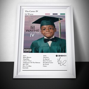 リル・ウェイン ポスター プリント | Tha Carter IV アルバム ポスター | 音楽ポスター | アルバム カバー ポスター | 壁飾り | 音楽ギフト