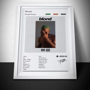 Póster impreso de Frank Ocean / Póster del álbum Blonde / Póster musical / Póster de portada del álbum / Decoración de pared / Regalo musical