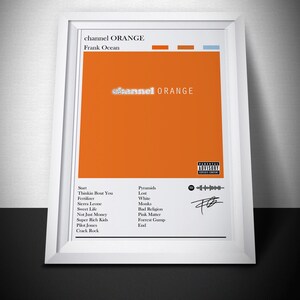 Póster impreso de Frank Ocean / Póster del álbum Channel Orange / Póster musical / Póster de portada del álbum / Decoración de pared / Regalo musical