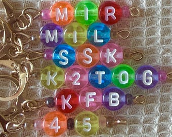 Cute Handmade Abbreviation Stitch Markers for Knitting, SSK K2TOG M1L M1R KFB, Progress Keepers, Knit Helper, Knitting Instruction Markers