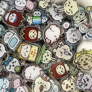 Chiikawa Usagi Hachiware Momonga Rakko 10 Stück DIY Acrylteile 1 cm, handgefertigte Shaker-Patches Comic Con