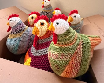 Handgefertigte Stricktasche Huhn: Emotionale Unterstützung Begleiter Komfort Huhn Geschenk Stressabbau